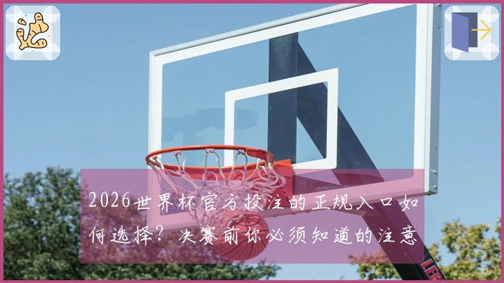2026世界杯官方投注的正规入口如何选择？决赛前你必须知道的注意事项